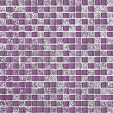 Load image into Gallery viewer, Sample of Crackle &amp; Plain Purple Glass Mosaic Tiles Sheet (MT0070)

