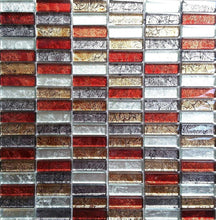 Load image into Gallery viewer, Sample of Autumn Foil Glass Brick Mosaic Tiles (MT0006)
