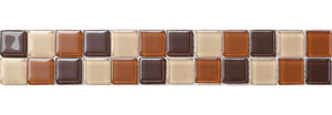 Beige & Brown Glass Mosaic Tile Strip (MB0082)