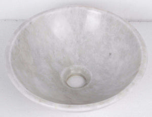 Round Oriental White Stone Counter Top Basin in 3 Sizes (B0034, B0035, B0036)