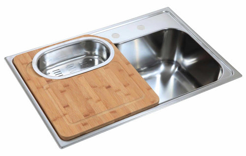 780 x 510mm Polished Stainless Steel Sink With Accesories (LA003)