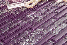 Load image into Gallery viewer, Purple Crackle &amp; Plain Glass Mosaic Wall Tiles (MT0168)

