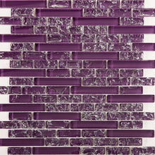 Load image into Gallery viewer, Purple Crackle &amp; Plain Glass Mosaic Wall Tiles (MT0168)

