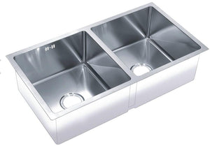 793 x 461mm Undermount Double Bowl Handmade Stainless Steel Kitchen Sink With Easy Clean Corners (DS020)
