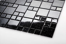 Load image into Gallery viewer, Black Glitter Glass Modular Mosaic Tiles (MT0011)
