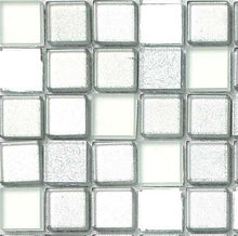 Load image into Gallery viewer, Silver Frosted, Mirror &amp; Glitter Mix Glass Mosaic Tiles (MT0046)
