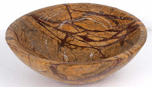 Round Rain Forest Brown Stone Counter Top Basin in 3 Sizes (B0042, B0048, B0049)