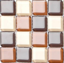 Load image into Gallery viewer, Sample of Beige &amp; Brown Glass Mosaic Tiles Sheet (MT0082)
