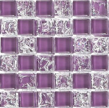 Load image into Gallery viewer, Crackle &amp; Plain Purple Glass Mosaic Tiles (MT0070)

