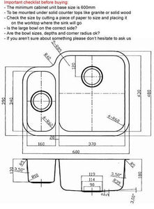 600 x 480mm Satin Undermount 1.5 Bowl Stainless Steel Kitchen Sink (D12)