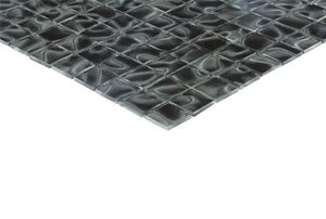 CLEARANCE 108 Square Metres of Black Glass With Grey Holographic Effect Mosaic Tiles (MT0135 SQM)