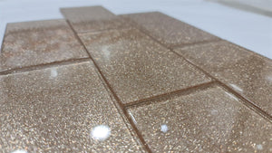 Clearance 99 Square Metres of Rose Gold Glitter Subway Tile 75mm x 150mm (MT0200 SQM)