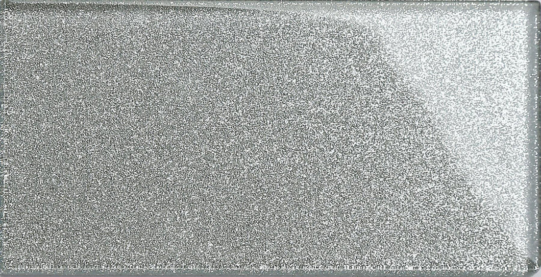 CLEARANCE 90 Square Metres of Silver Glitter Subway Tile 75mm x150mm