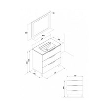 Load image into Gallery viewer, GALA G7931401 AGATA VANITY UNIT WITH BASIN 3 DRAWERS 80 CM WHITE (TJM007)
