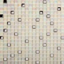 Load image into Gallery viewer, CLEARANCE 90 Square Metres of White Iridescent Textured and Smooth Glass Mosaic Tiles (MT0143 SQM)

