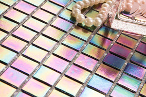 Clearance 126 Square Metres of Purple Iridescent Vitreous Glass Mosaic Tiles (MT0141 SQM)