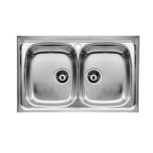 Load image into Gallery viewer, Commercial Two Bowl Kitchen Sink 900 X 600MM (SP0117) STANDARD WALL BENCH PROFILE
