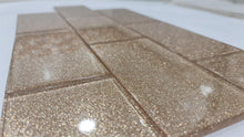 Load image into Gallery viewer, Clearance 99 Square Metres of Rose Gold Glitter Subway Tile 75mm x 150mm (MT0200 SQM)
