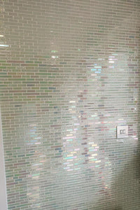CLEARANCE 54 Square Metres  of White Iridescent Textured & Plain Glass Mosaic Wall Tiles (MT0172 SQM)