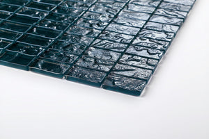 CLEARANCE 45 Square Metres of Blue Textured Lava Glass Brick Mosaic Tiles (MT0122 SQM)