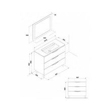 Load image into Gallery viewer, GALA G7931517 AGATA VANITY UNIT WITH BASIN 3 DRAWERS 100 CM GREY (TJM009)
