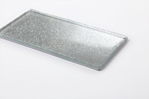 CLEARANCE 90 Square Metres of Silver Glitter Subway Tile 75mm x150mm