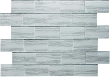 Load image into Gallery viewer, White Wood Effect Glass Subway Tile 75x150mm (MT0182)
