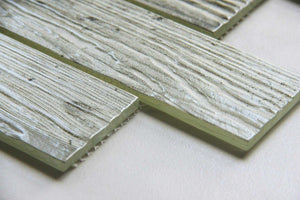 Grey Wood Effect Glazed Glass Mosaic Tile (MT0187)
