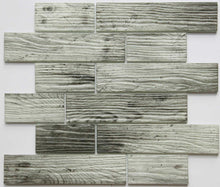 Load image into Gallery viewer, Grey Wood Effect Glazed Glass Mosaic Tile (MT0187)

