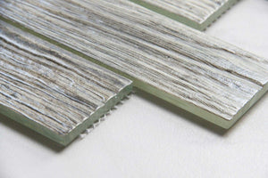 Light Brown Wood Effect Glazed Glass Mosaic Tiles (MT0188)