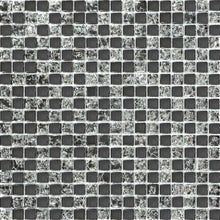 Load image into Gallery viewer, Black Crackle And Plain Glass Mosaic Tiles (MT0043)
