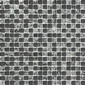 Sample of Black Crackle Glass Mosaic Tiles (MT0043)