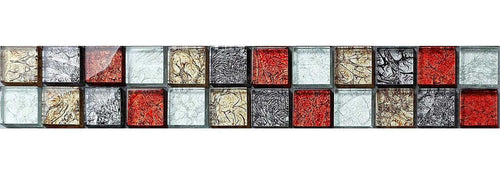 Autumn Foil Glass Mosaic Tile Strip (MB0091)