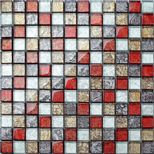 Load image into Gallery viewer, Sample of Autumn Foil Glass Mosaic Tiles Sheet (MT0091)
