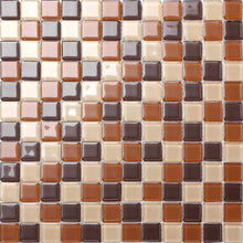 Load image into Gallery viewer, Sample of Beige &amp; Brown Glass Mosaic Tiles Sheet (MT0082)
