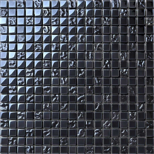 Lustrous Pearl Black Iridescent Glass Mosaic Tiles (MT0098)