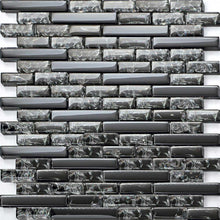 Load image into Gallery viewer, Black Crackle Brick Mixed Mosaic Wall Tiles (MT0074)
