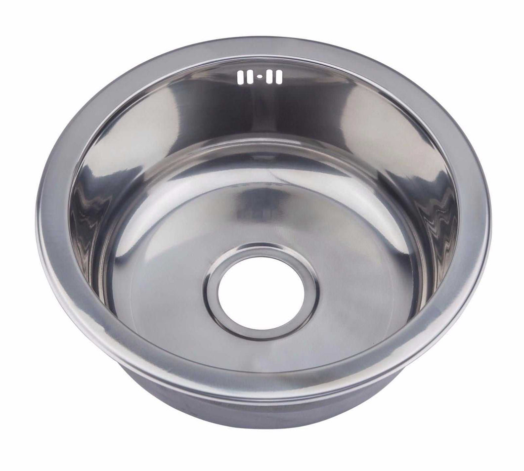 445mm Polished Stainless Steel Round Inset Sink (M08)