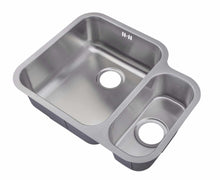 Load image into Gallery viewer, 600 x 480mm Satin Undermount 1.5 Bowl Stainless Steel Kitchen Sink (D12)

