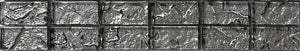 Grey Textured Lava Glass Brick Mosaic Tile Strip (MB0121)