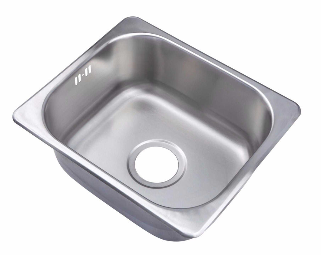 420 x 363mm Brushed Stainless Steel Inset Kitchen Sink (A11 BS)