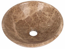 Load image into Gallery viewer, Round Light Emperador Stone Counter Top Basin in 3 Sizes (B0044, B0052, B0053)
