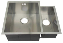 Load image into Gallery viewer, 600 x 480mm Undermount 1.5 Bowl Handmade Satin Stainless Steel Kitchen Sink (DS034)
