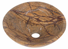 Load image into Gallery viewer, Round Rain Forest Brown Stone Counter Top Basin in 3 Sizes (B0042, B0048, B0049)
