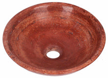 Load image into Gallery viewer, Round Red Travertine Stone Counter Top Basin in 3 Sizes (B0063, B0064, B0065)
