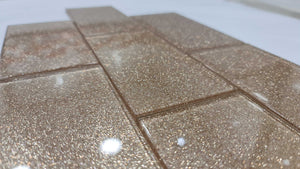 Rose Gold Glitter Subway Tile 75mm x 150mm  (MT0200)