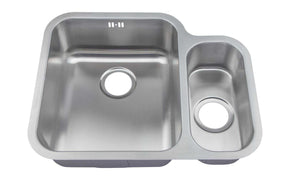 600 x 480mm Satin Undermount 1.5 Bowl Stainless Steel Kitchen Sink (D12)