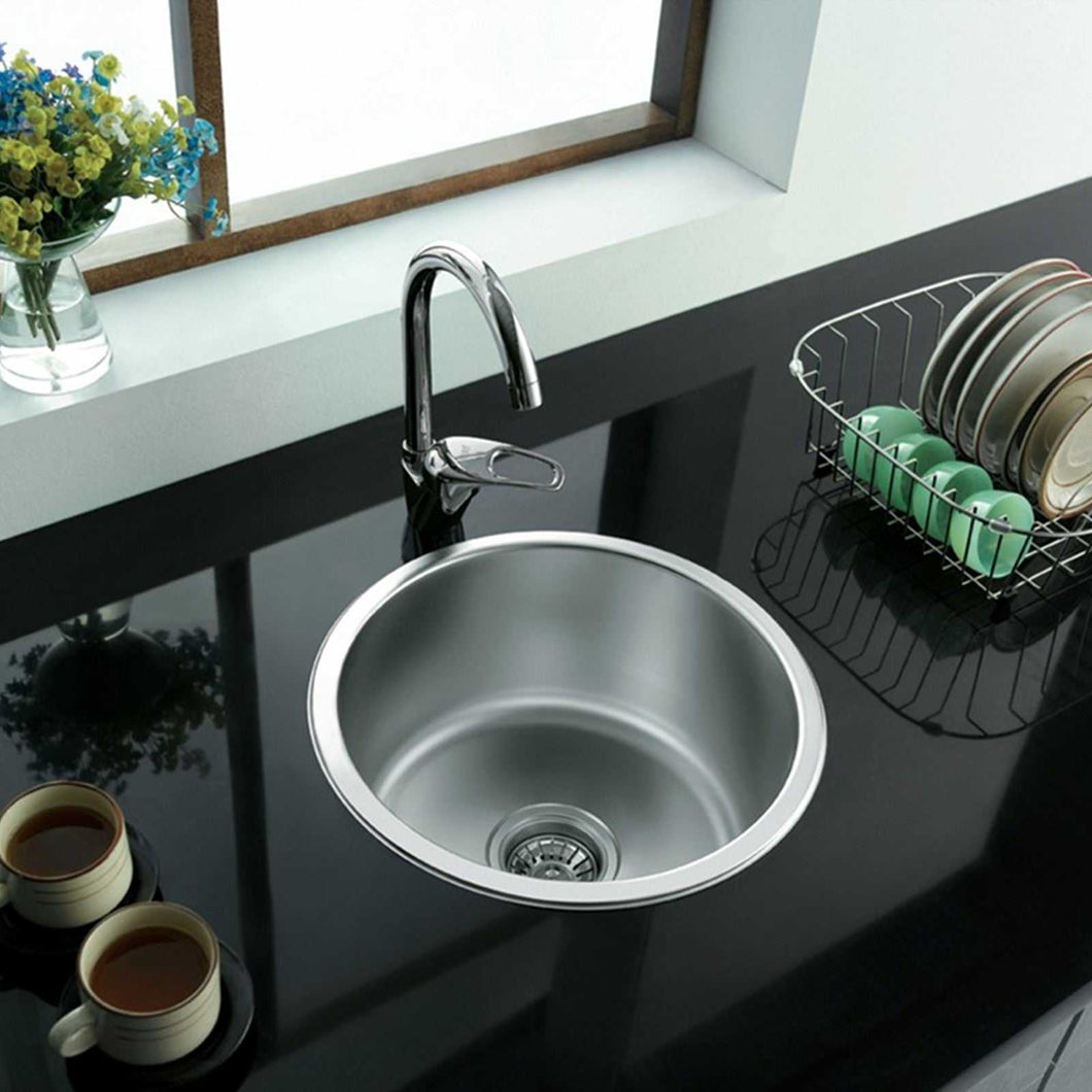 286mm Compact Inset Round Utility Room Sink (M12) Ideal for Camper vans