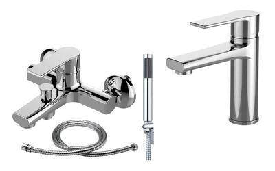 Bath and Shower Mixer Tap & Basin Tap Set (Brenz 41)