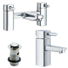 Load image into Gallery viewer, Modern Square Bath &amp; Basin Mixer Tap Set (ICE 51)
